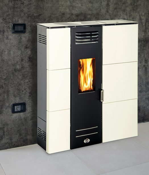 Termosobă pe peleți AGE ASIA 10 – aer cald – alb