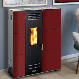 Termosobă pe peleți AGE ASIA 10 – aer cald – bordeaux