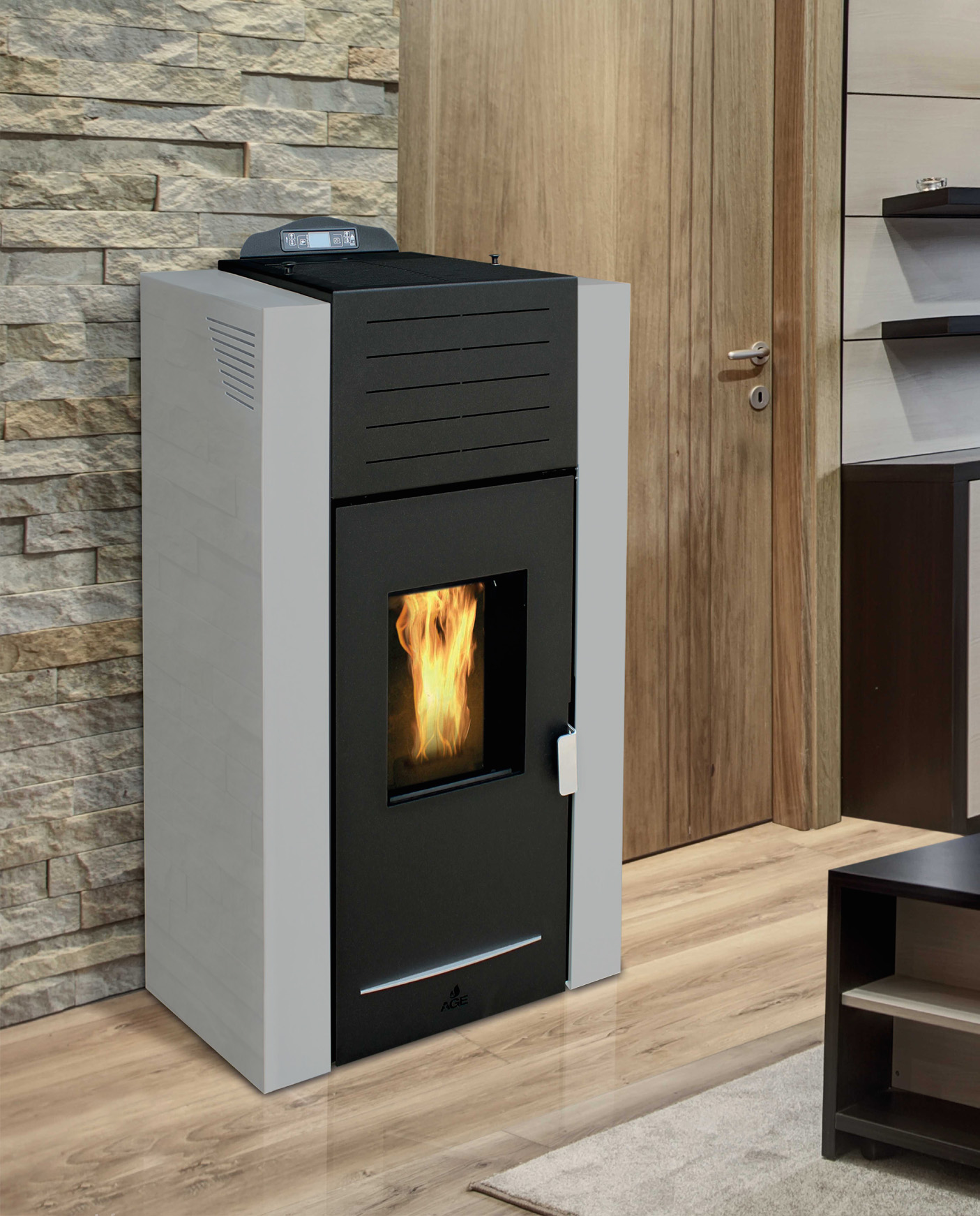 Termosemineu pe peleți AGE GAIA PLUS 26 – hidro – antracit