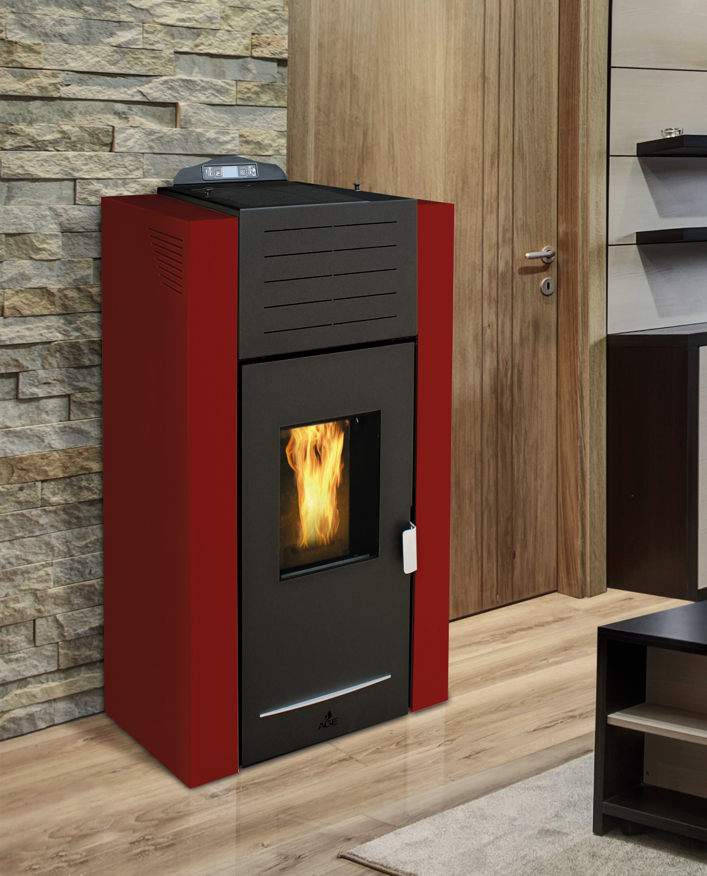 Termosemineu pe peleți AGE GAIA PLUS 26 – hidro – bordeaux