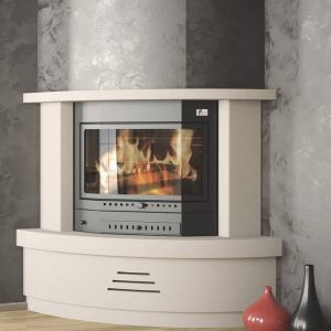 Termosemineu pe lemne MDB SPACE, design elegant, cu apă caldă, 24/34 kW
