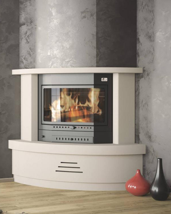 Termosemineu pe lemne MDB SPACE, design elegant, cu apă caldă, 24/34 kW